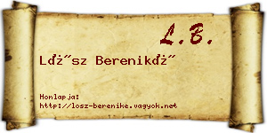 Lősz Bereniké névjegykártya